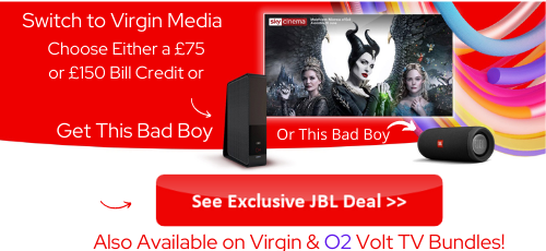 Virgin Media JBL Speaker Deal is available on select TV and broadband deals. Choose either a £75, £150 bill credit or the JBL Speaker 6