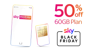 Sky Mobile Black Friday offer with 50% off a 60 GB Data Plan. Get Black Friday discounts on iPhone 14 and Samsung Galaxy S22.